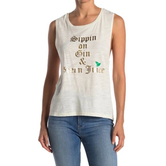 NWT Le Superbe “Gin & Juice” print muscle tank top - Picture 2 of 5